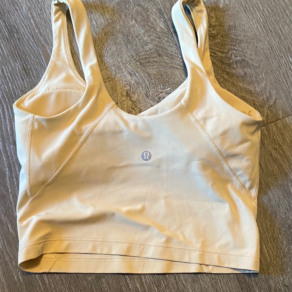 Lululemon Pale Yellow V-Neck Sports Bra